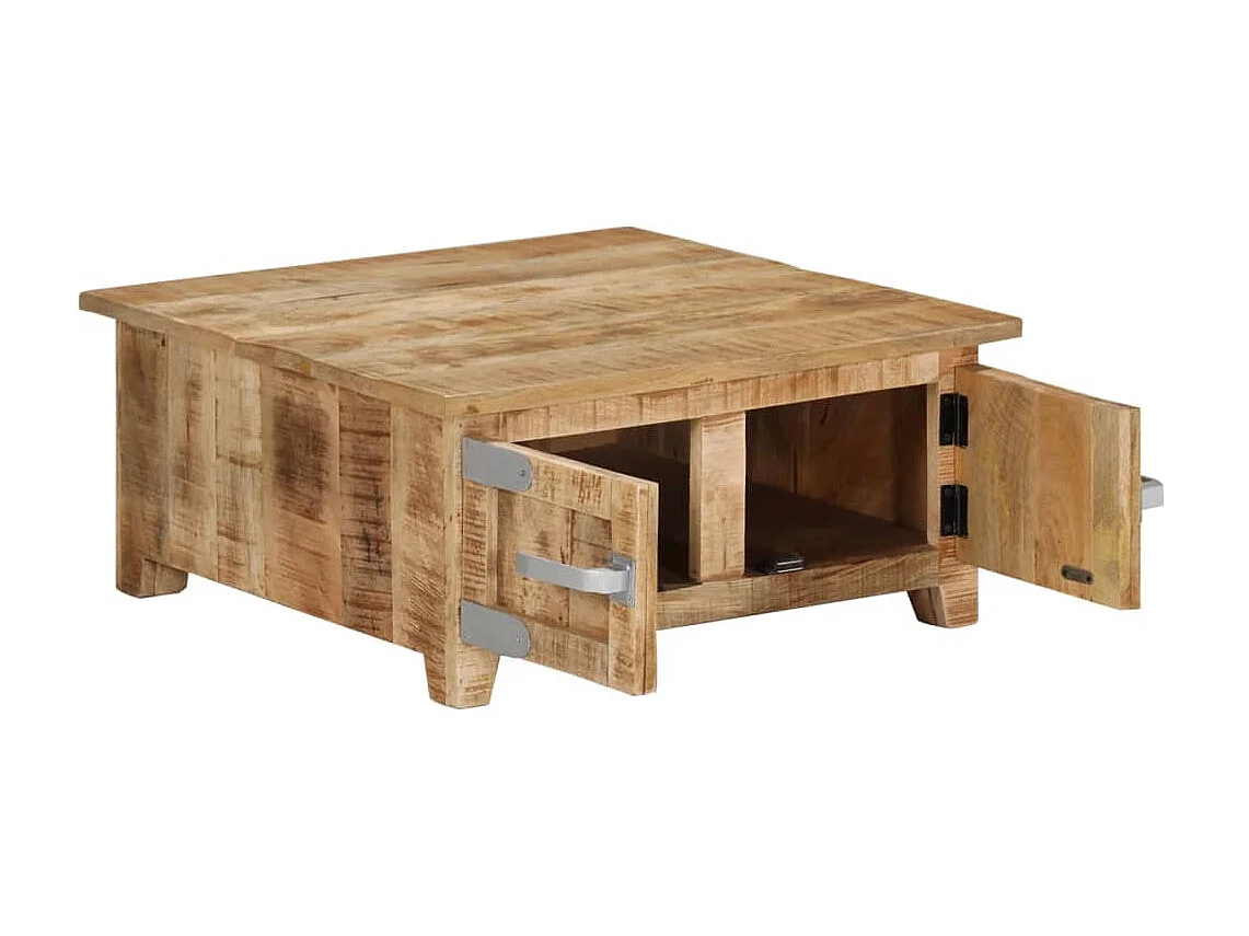 Goud Salontafel 67x67x30 cm Massief mangohout