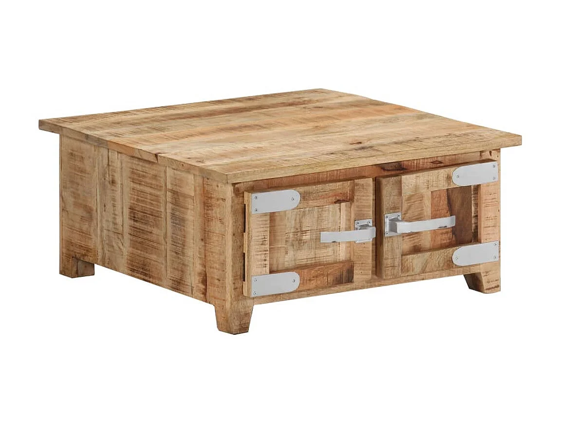 Goud Salontafel 67x67x30 cm Massief mangohout