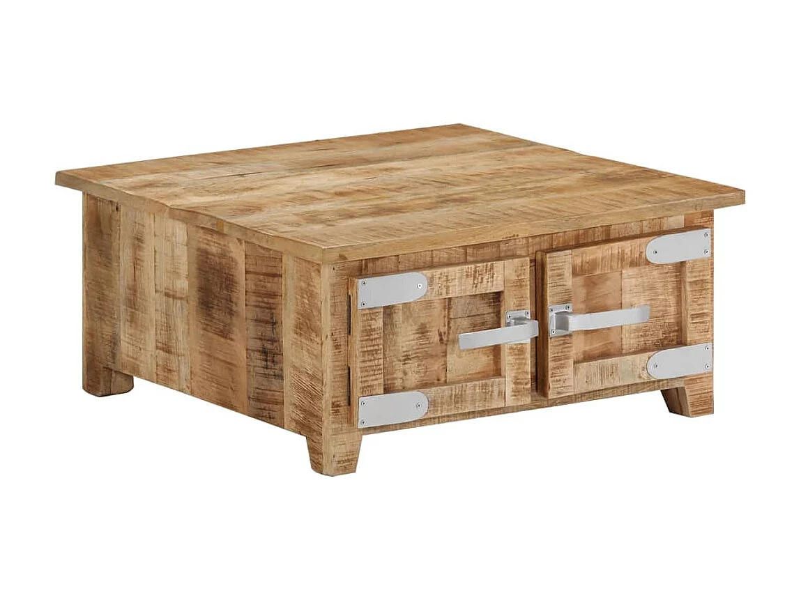 Goud Salontafel 67x67x30 cm Massief mangohout