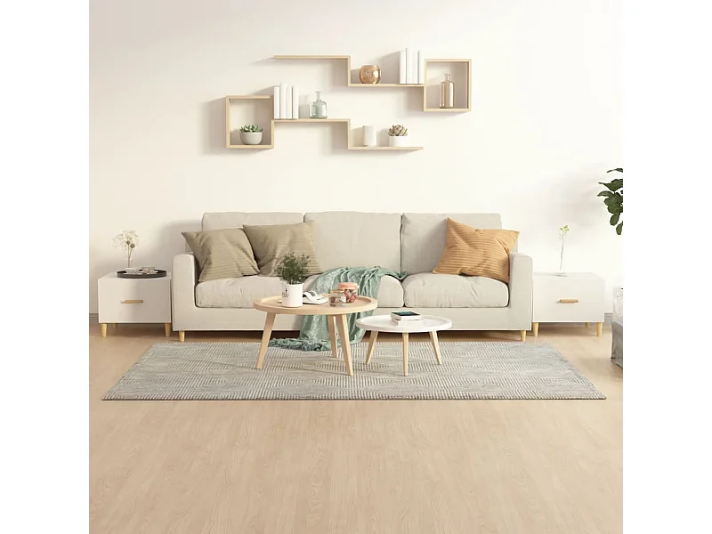 Goldfarbene Couchtische, 2 Stück, glänzend weiß, 50 x 50 x 40 cm, Holzwerkstoff