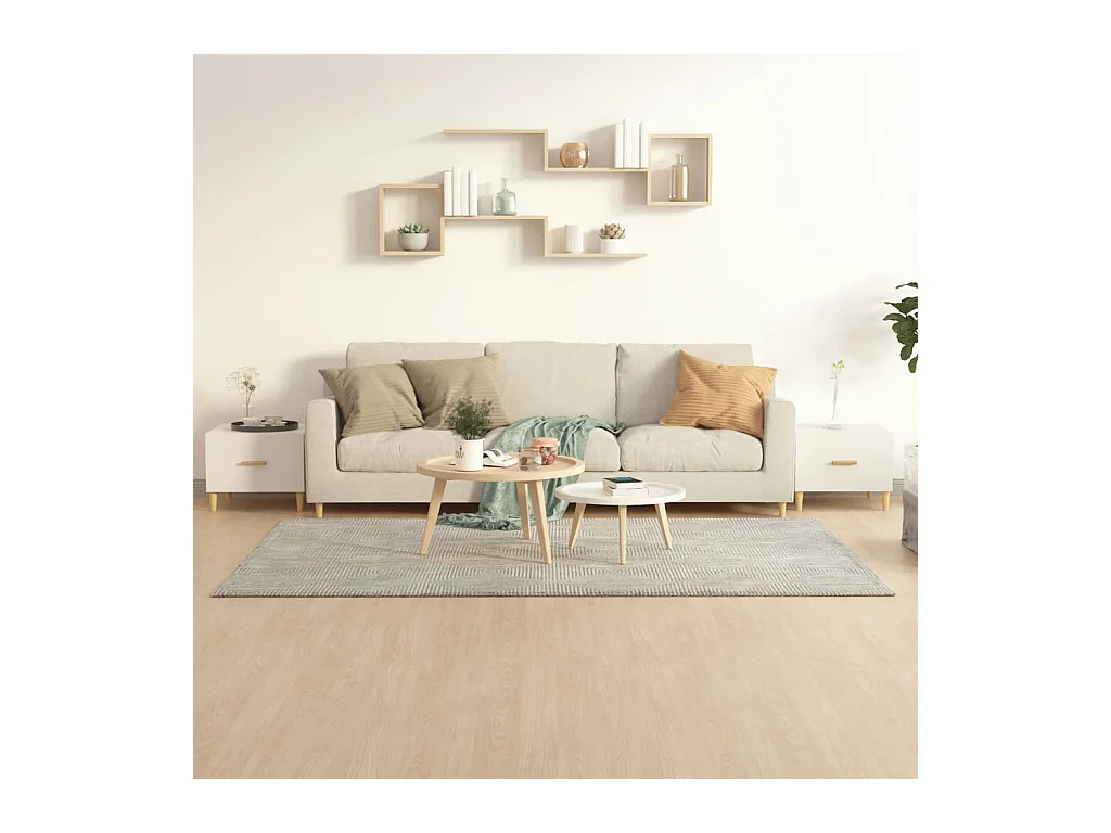Mesas de centro Gold 2 piezas madera contrachapada blanco brillo 50x50x40cm