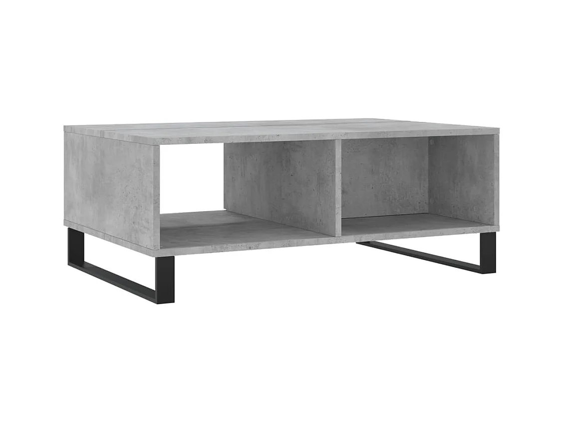 Table basse gris béton 90x60x35 cm bois d'ingénierie