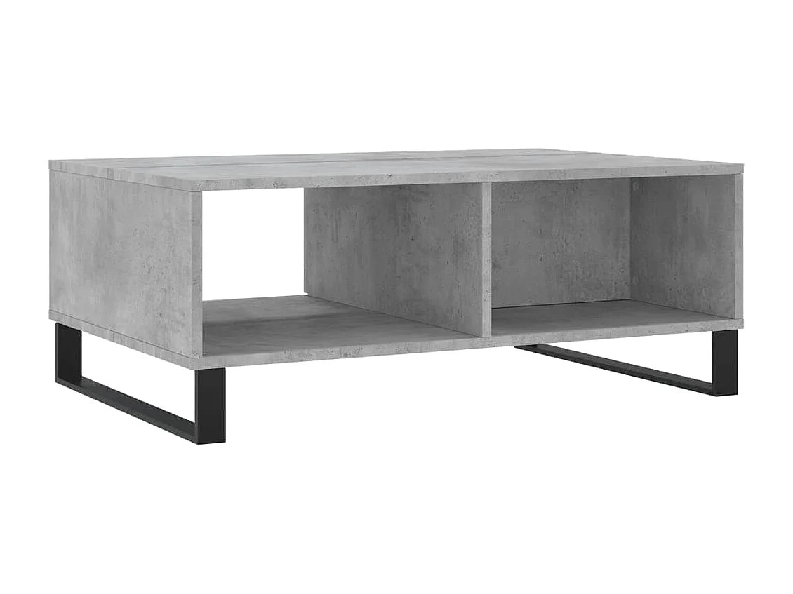 Table basse gris béton 90x60x35 cm bois d'ingénierie