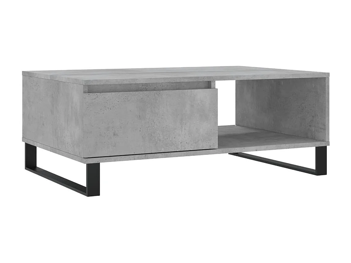Table basse gris béton 90x60x35 cm bois d'ingénierie