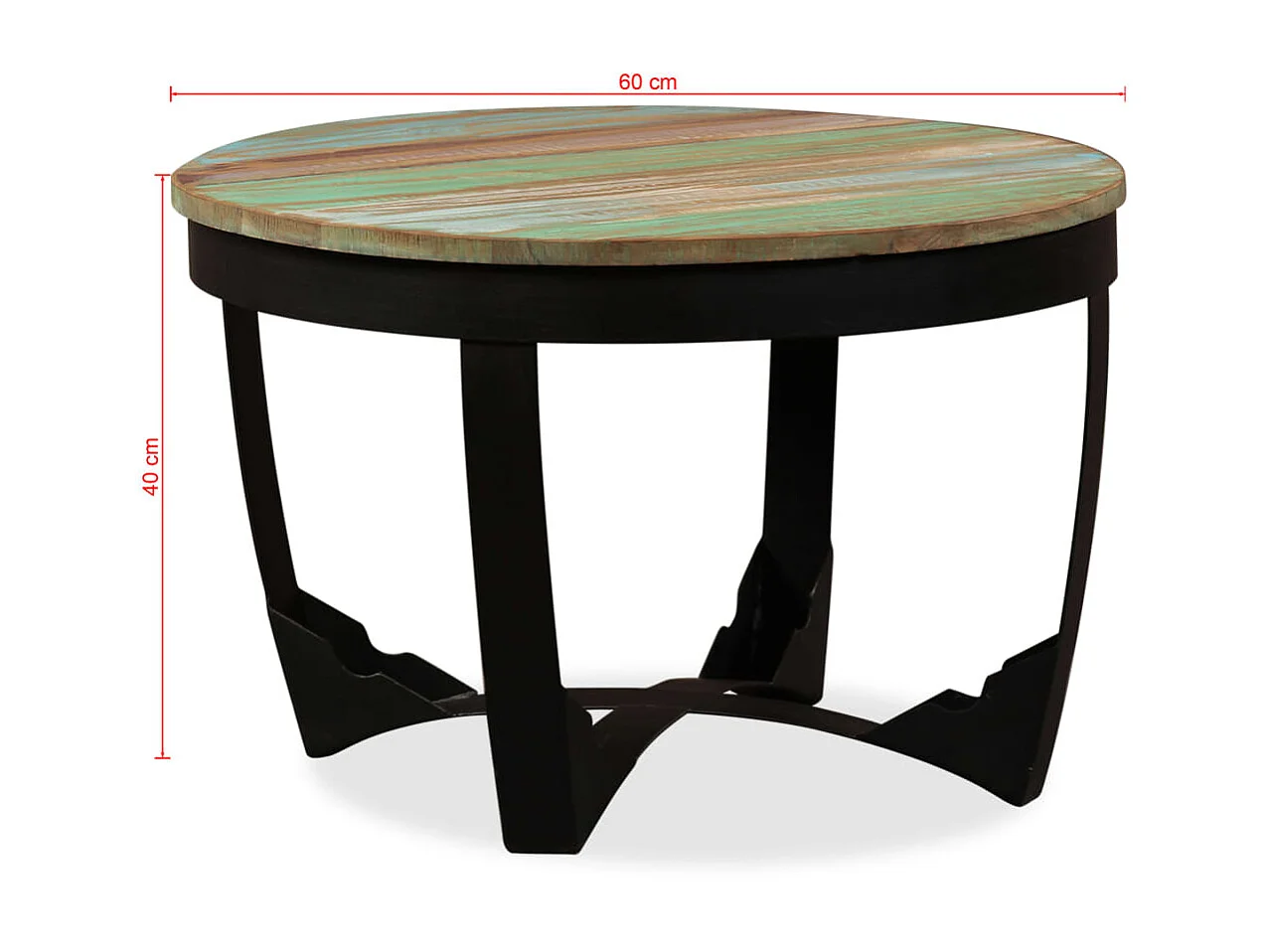 Table basse bois de récupération massif 60x40 cm