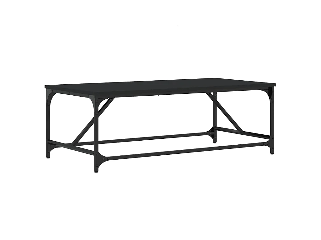 Gold Salontafel Zwart 100x50x35 cm Bewerkt hout