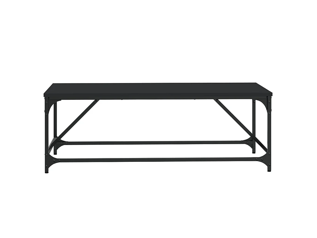 Gold Salontafel Zwart 100x50x35 cm Bewerkt hout