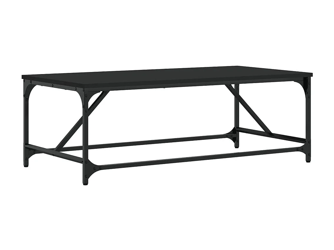 Gold Salontafel Zwart 100x50x35 cm Bewerkt hout