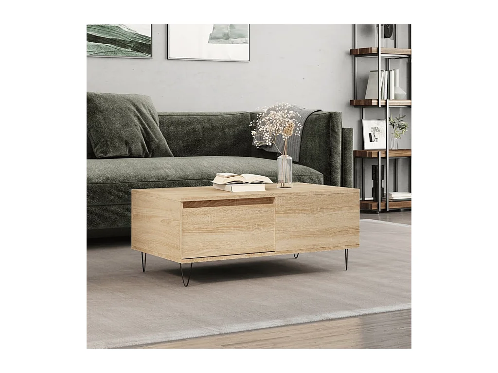 Table basse Chêne sonoma 90x50x36,5 cm Bois d'ingénierie