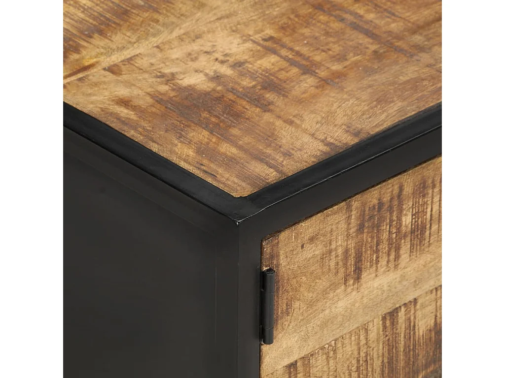 Mesa de centro dourada 105x50x35 cm Madeira de mangueira crua