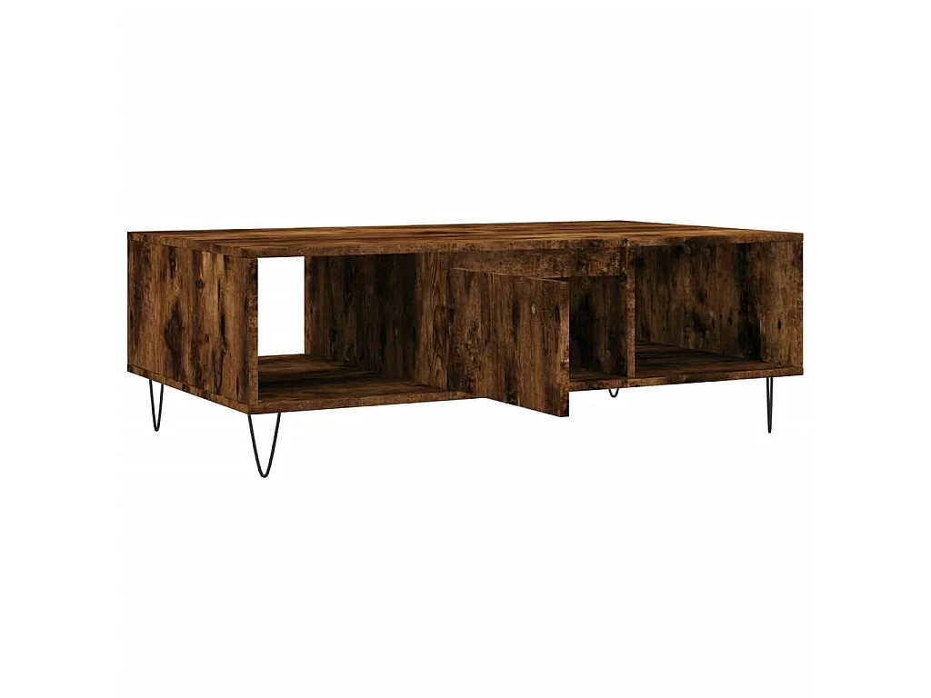 Table basse chêne fumé 104x60x35 cm bois d'ingénierie