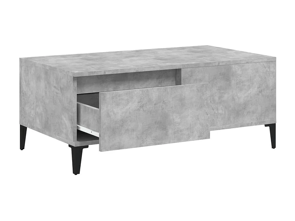 Table basse Gris béton 90x50x36,5 cm Bois d'ingénierie