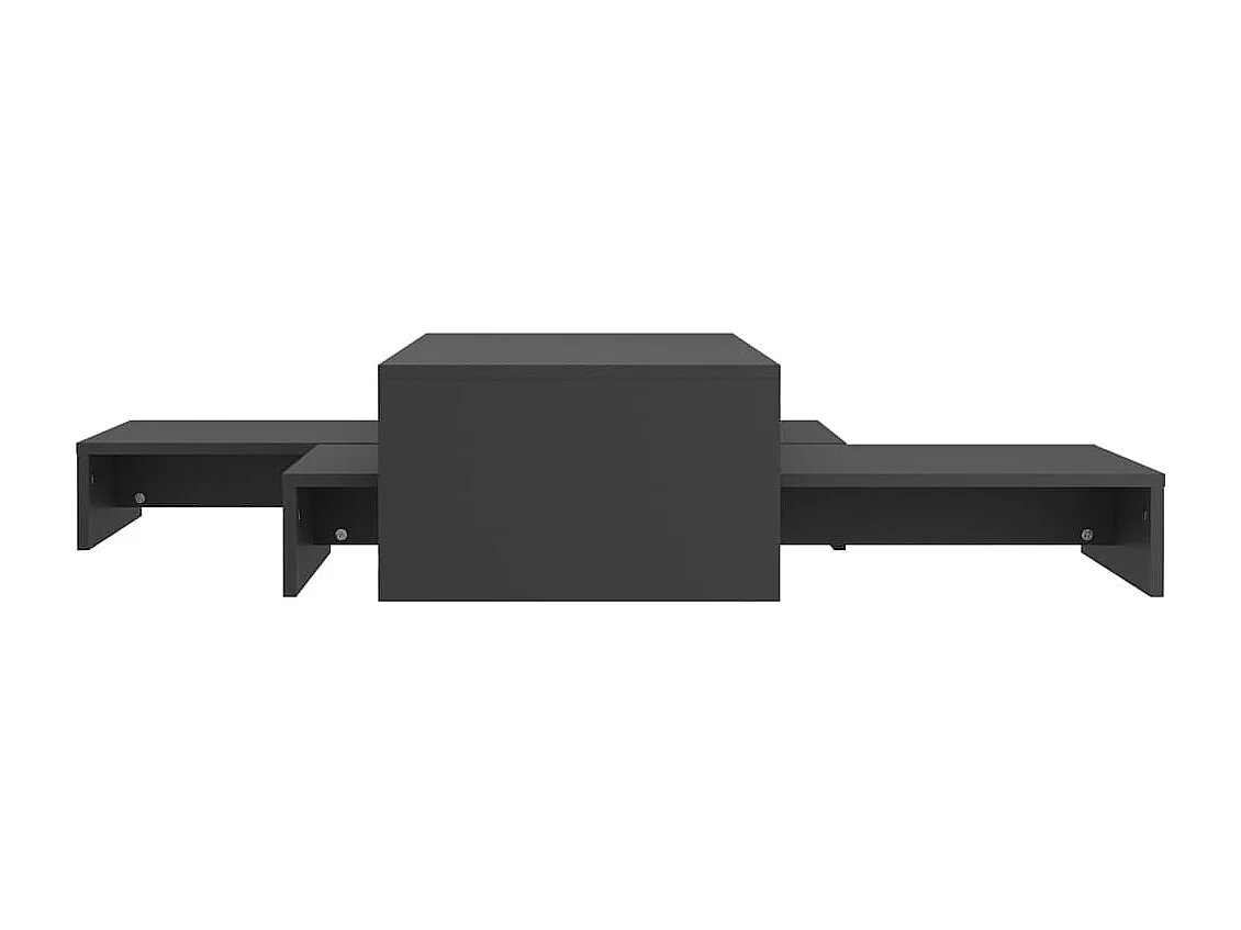 Set tables basses gigognes Gris 100x100x26,5 cm Aggloméré