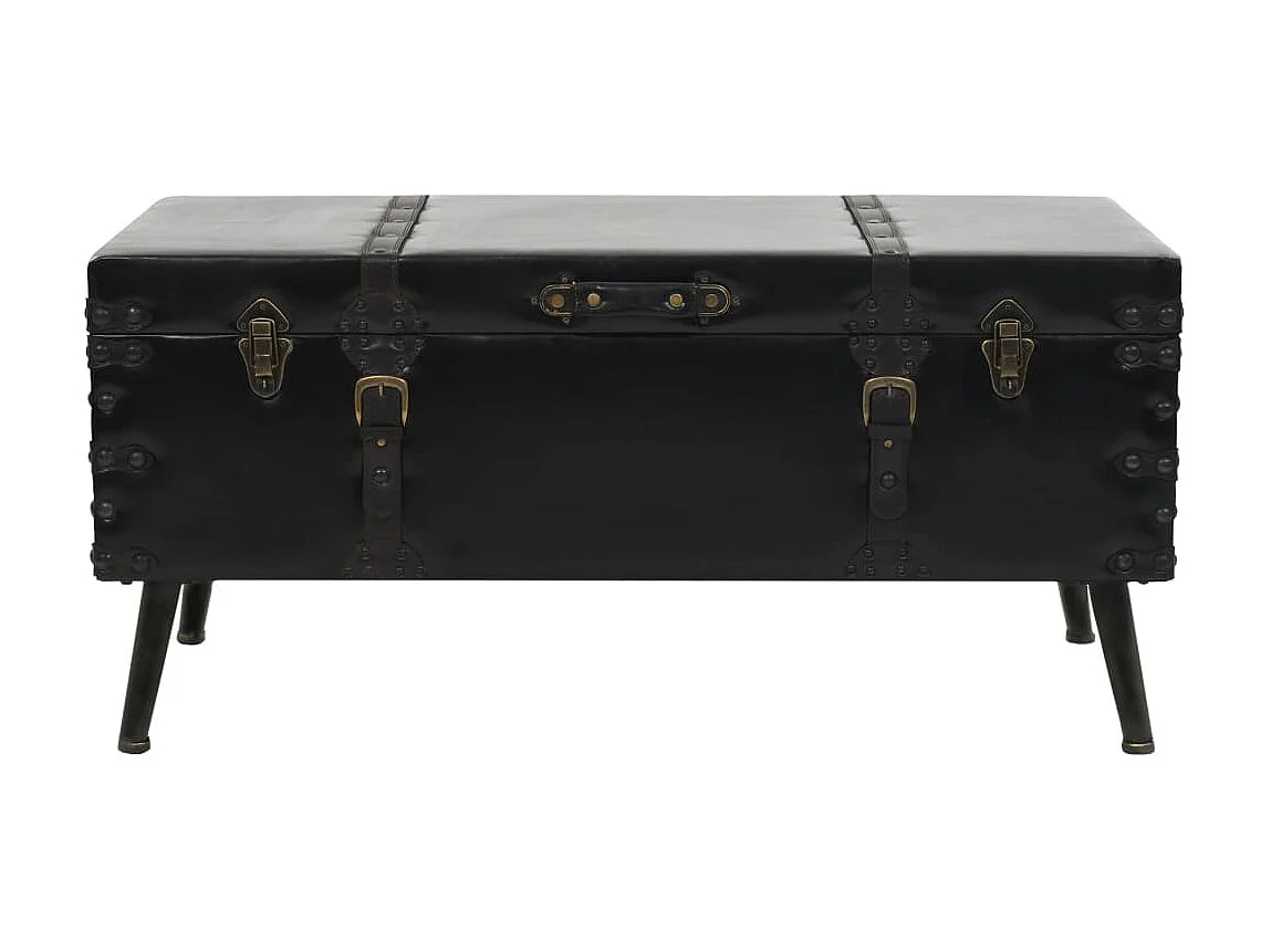 Mesa de centro em MDF dourado e aço 102 x 51 x 48 cm