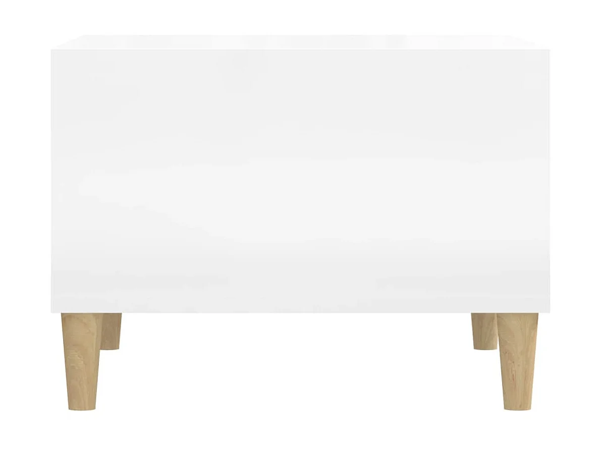 Table basse Blanc brillant 60x50x36,5 cm Bois d'ingénierie