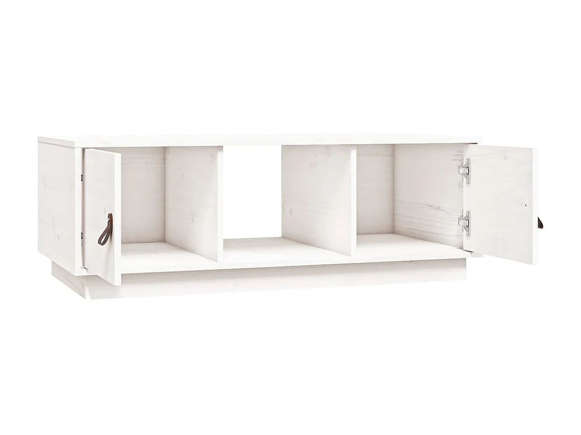 Mesa de centro dourada branca 100x50x35 cm Madeira maciça de pinho