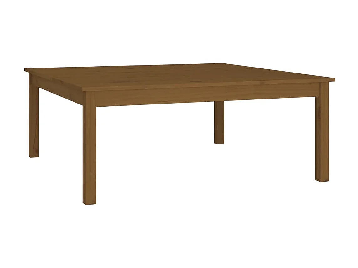 Tavolino Gold Marrone miele 100x100x40 cm Legno di pino massiccio