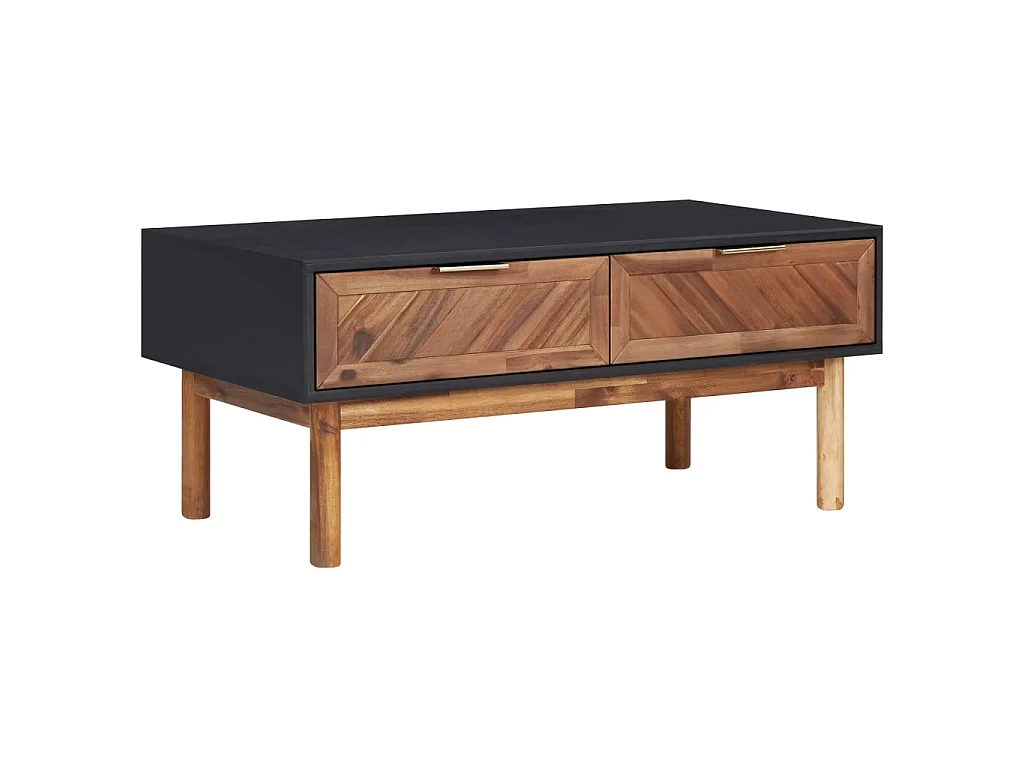 Mesa de centro Gold 90x50x40 cm Madera maciza de acacia y MDF