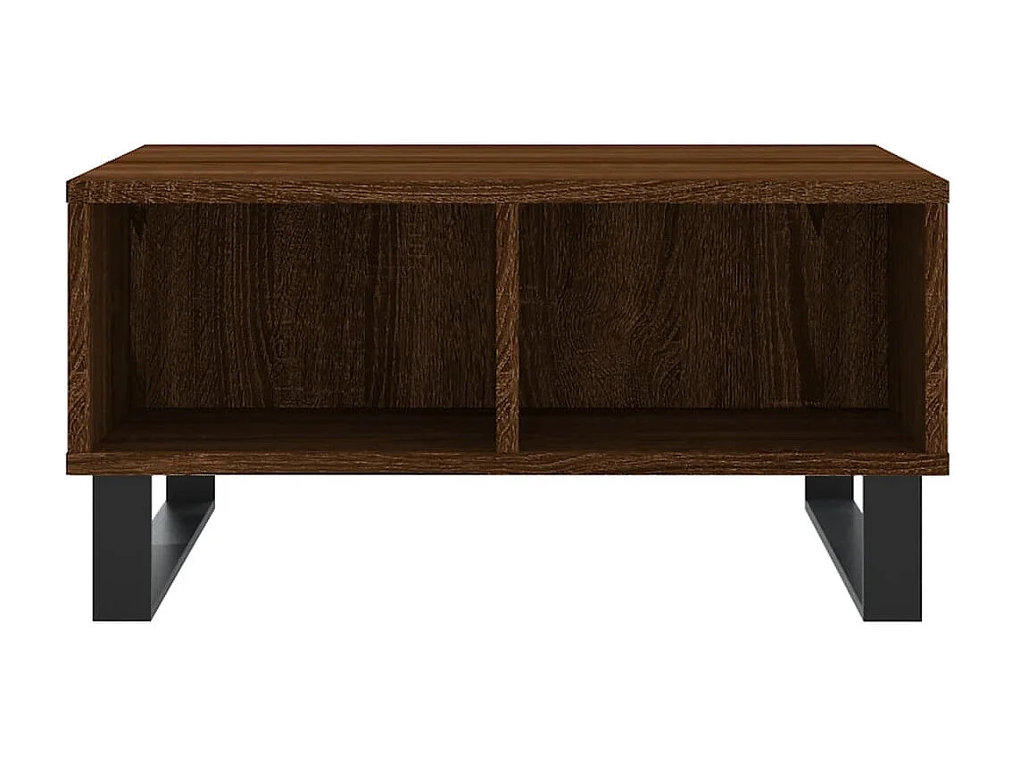 Goudbruin eiken salontafel 60x60x30 cm samengesteld hout