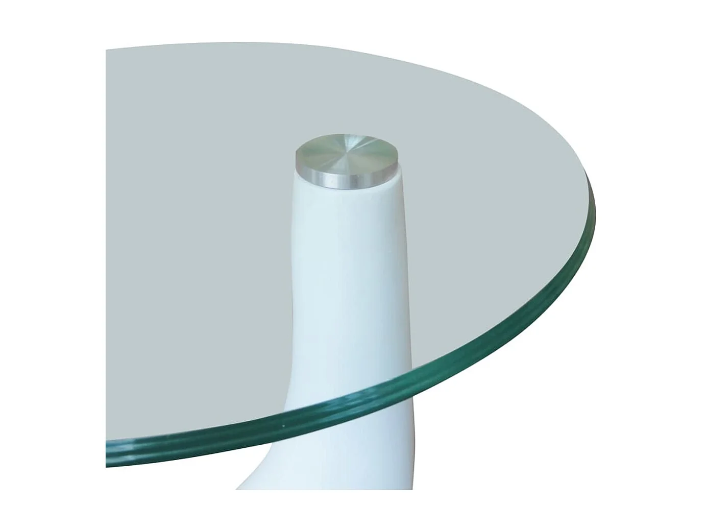 Gold Salontafel en tafelblad Rond glas Glanzend wit 2 st