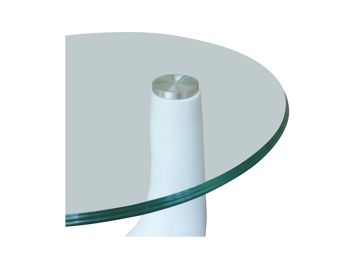 Table basse et dessus de table Verre rond Blanc brillant 2 pcs