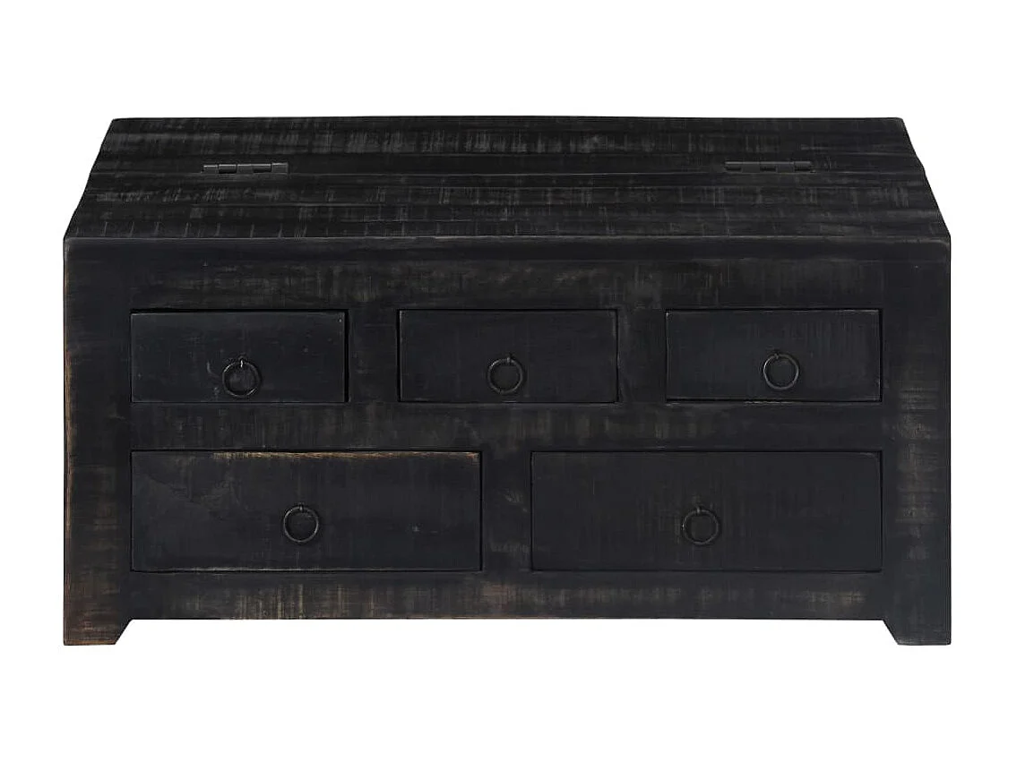 Table basse Noir 65 x 65 x 30 cm Bois de manguier massif