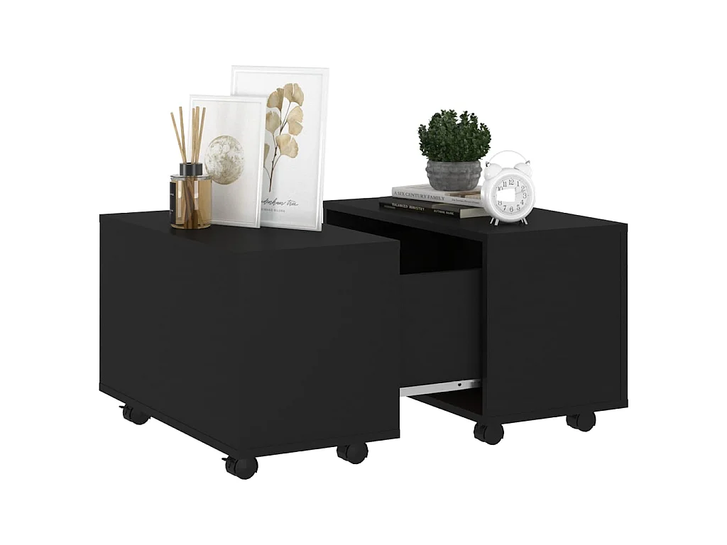 Mesa de centro Gold Aglomerado negro 60x60x38 cm