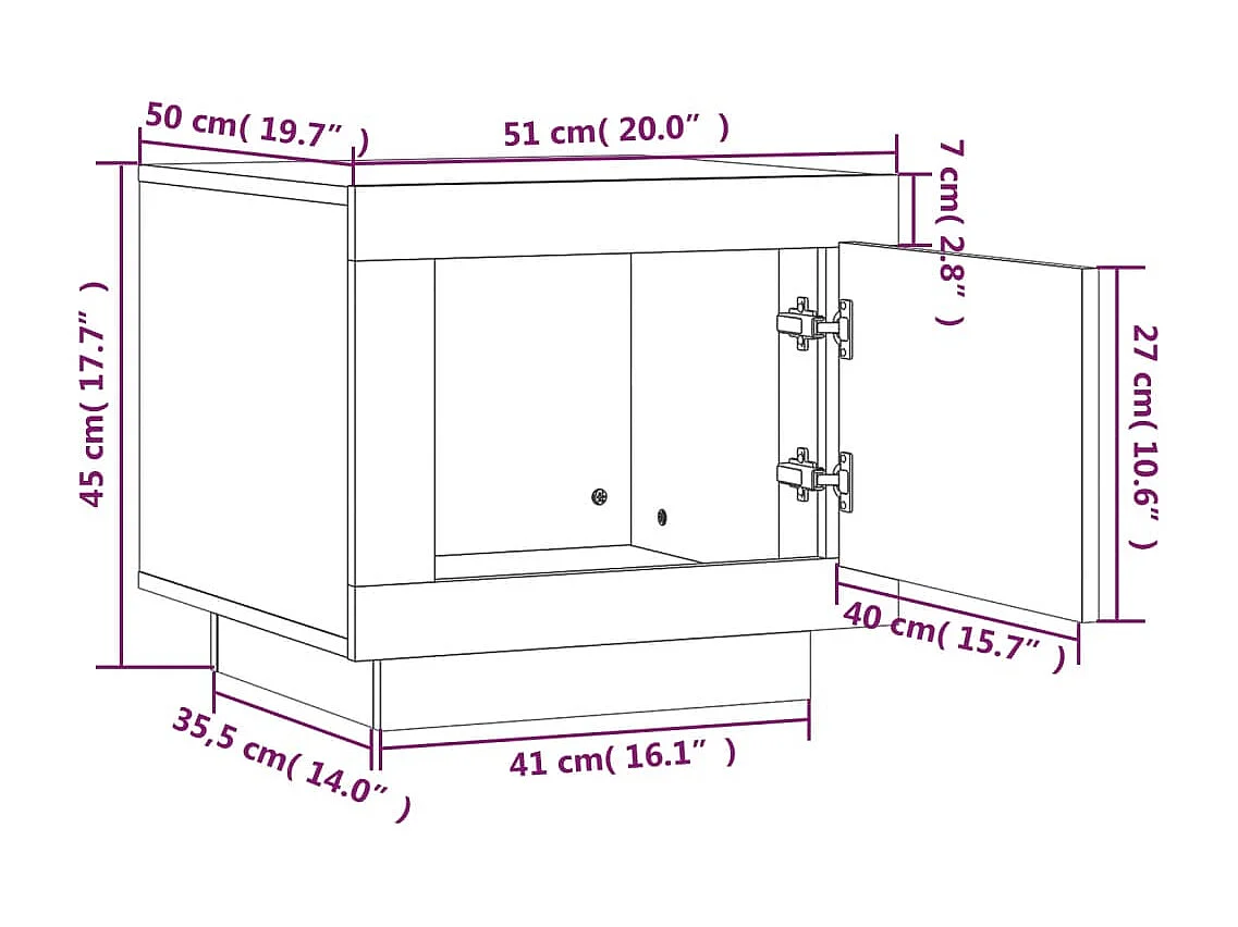 Table basse Gris béton 51x50x45 cm Bois d'ingénierie