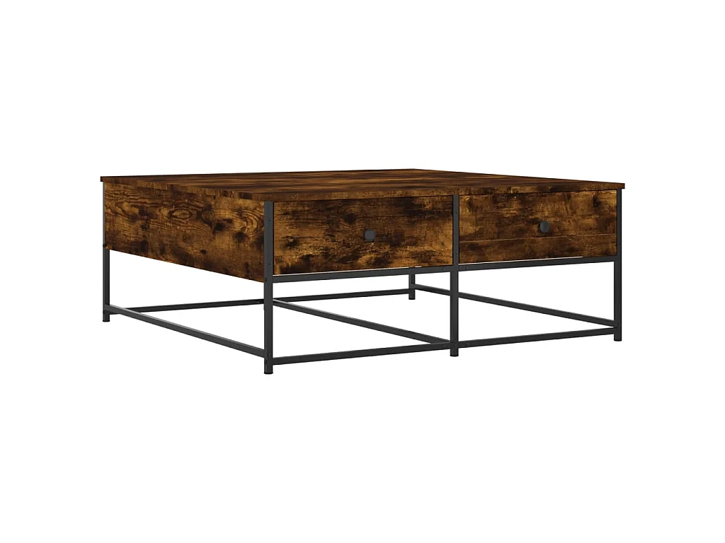 Goldfarbener Couchtisch aus geräucherter Eiche, 100 x 99 x 40 cm, Holzwerkstoff