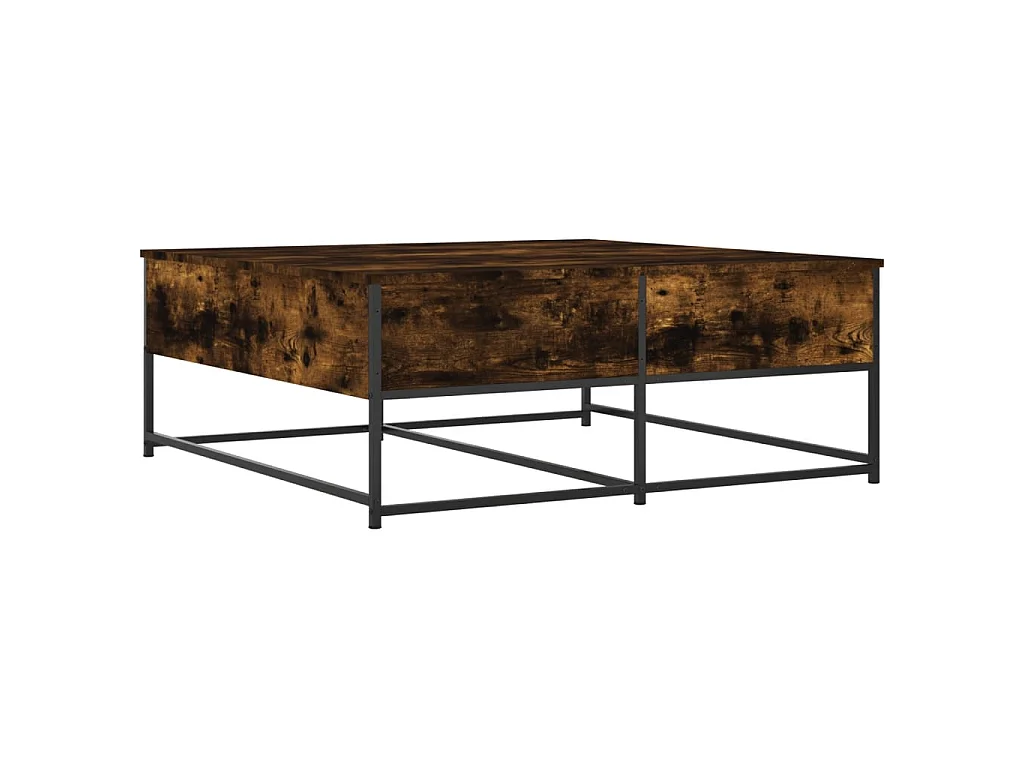 Goldfarbener Couchtisch aus geräucherter Eiche, 100 x 99 x 40 cm, Holzwerkstoff