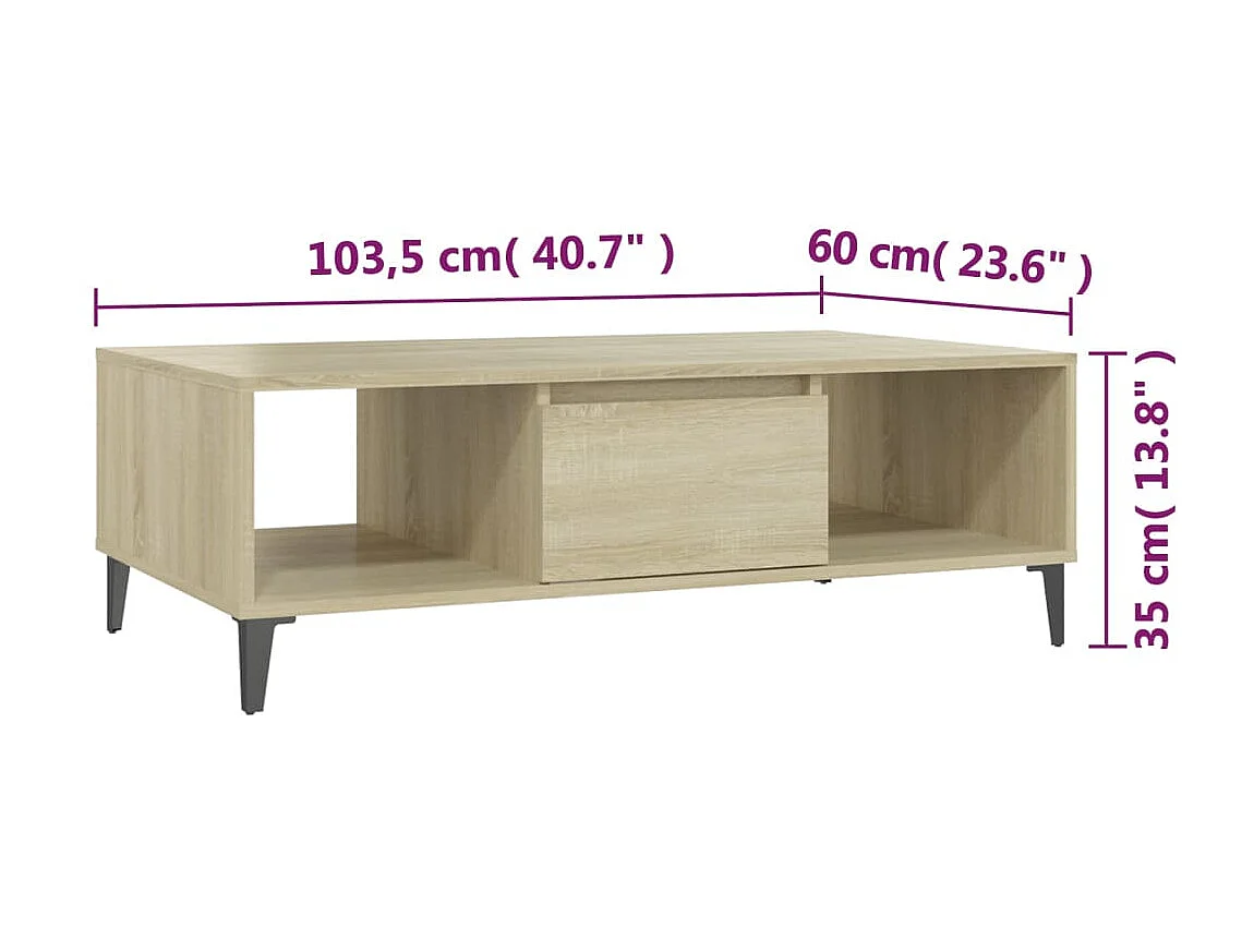 Gold Salontafel Sonoma eiken 103,5x60x35 cm Spaanplaat