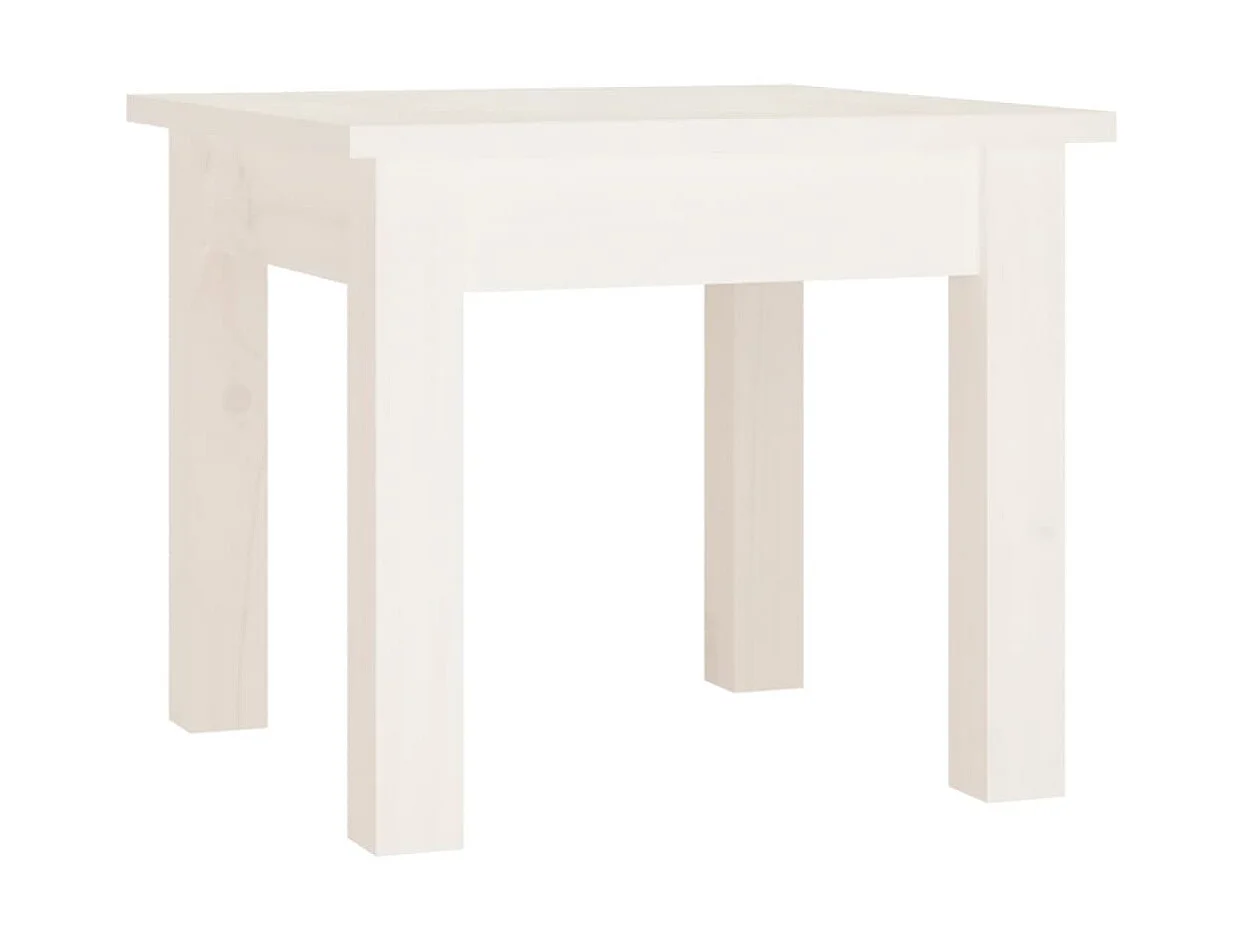 Table basse Blanc 35x35x30 cm Bois massif de pin