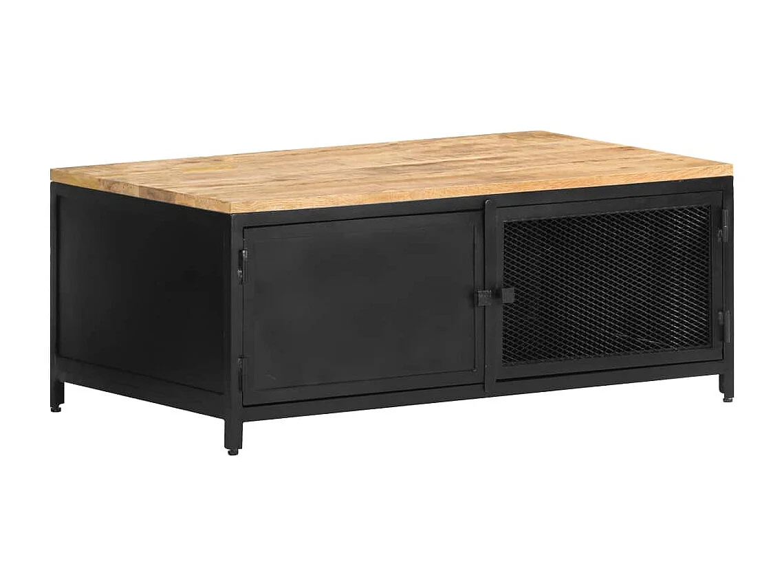 Goud Salontafel 90x50x37 cm Massief ruw mangohout