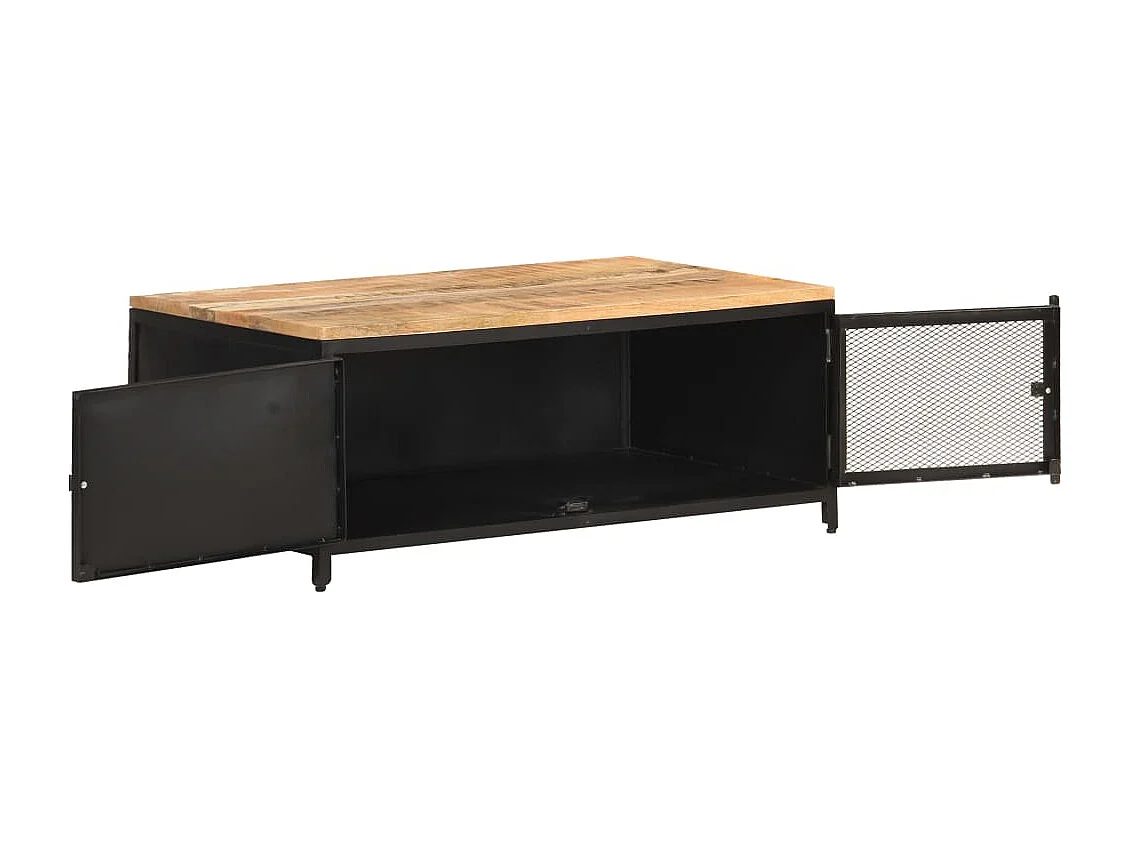 Goud Salontafel 90x50x37 cm Massief ruw mangohout