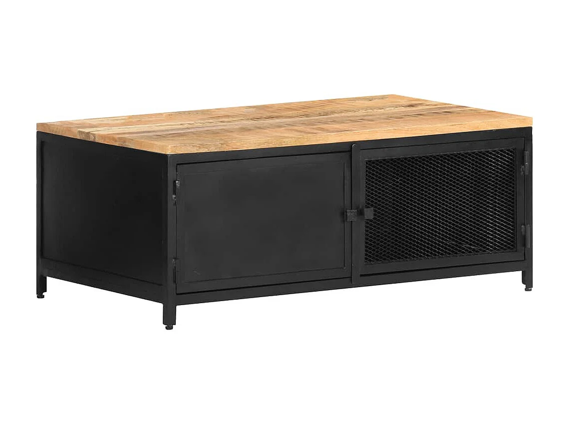 Goud Salontafel 90x50x37 cm Massief ruw mangohout