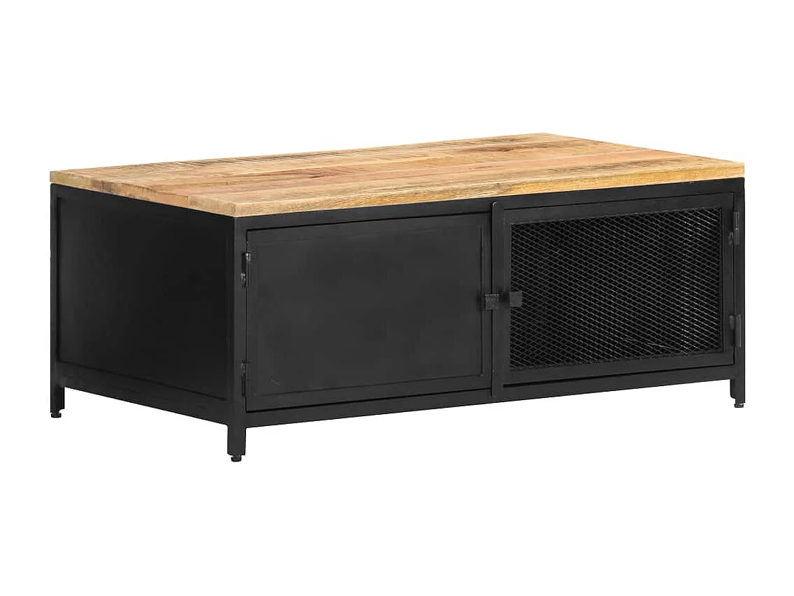 Goud Salontafel 90x50x37 cm Massief ruw mangohout