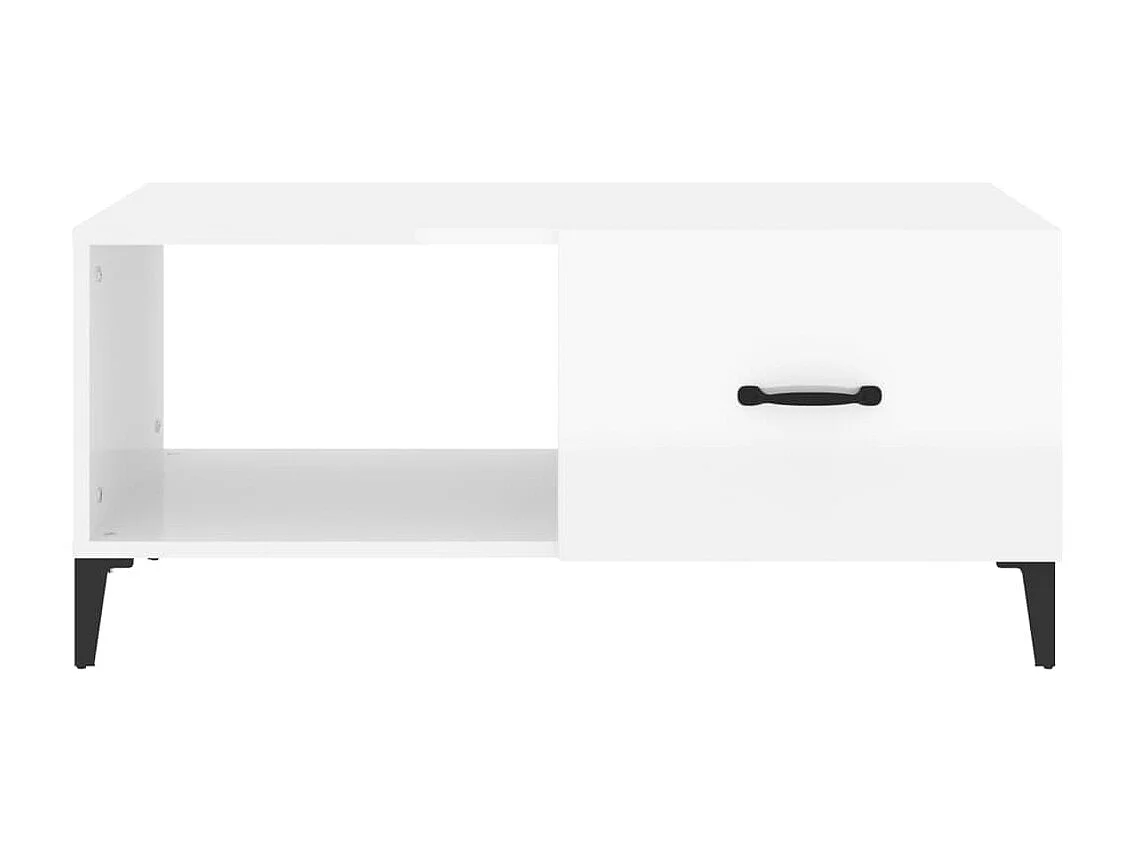 Table basse Blanc brillant 90x50x40 cm Bois d'ingénierie