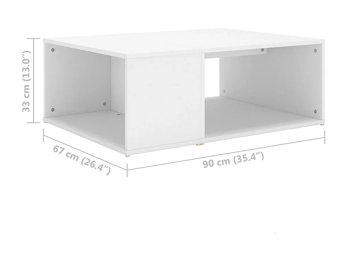 Mesa de centro Gold Aglomerado blanco 90x67x33 cm