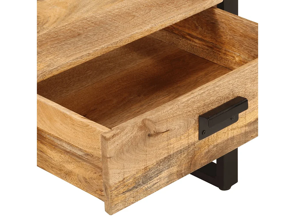 Table basse 100x54x40 cm bois de manguier solide et fer
