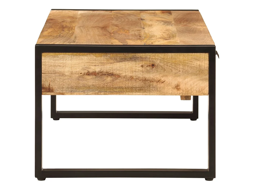 Table basse 100x54x40 cm bois de manguier solide et fer