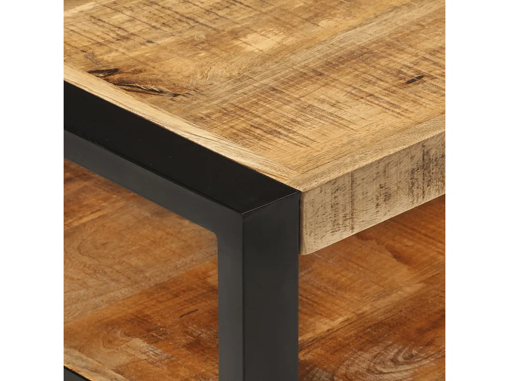 Goud Salontafel 120x55x40 cm Massief mangohout