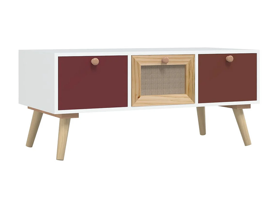 Table basse avec tiroirs 80x40x35,5 cm bois d'ingénierie