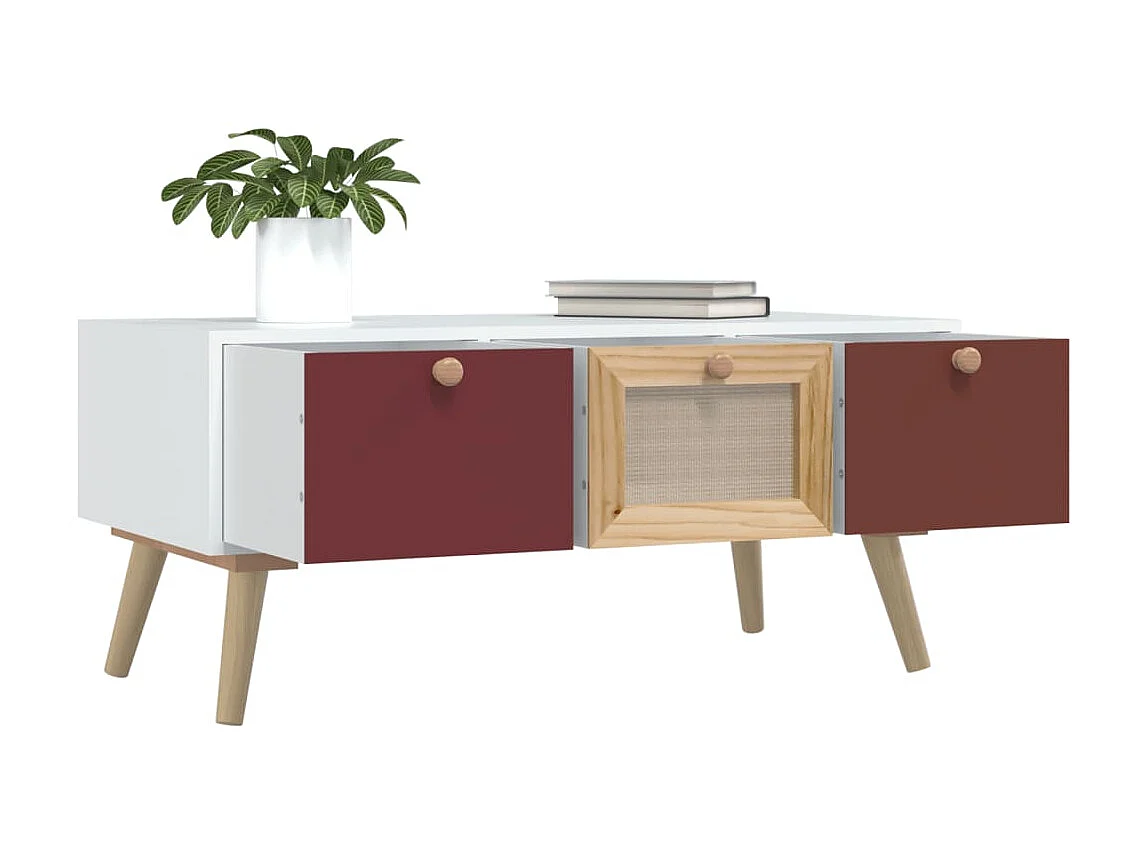 Table basse avec tiroirs 80x40x35,5 cm bois d'ingénierie