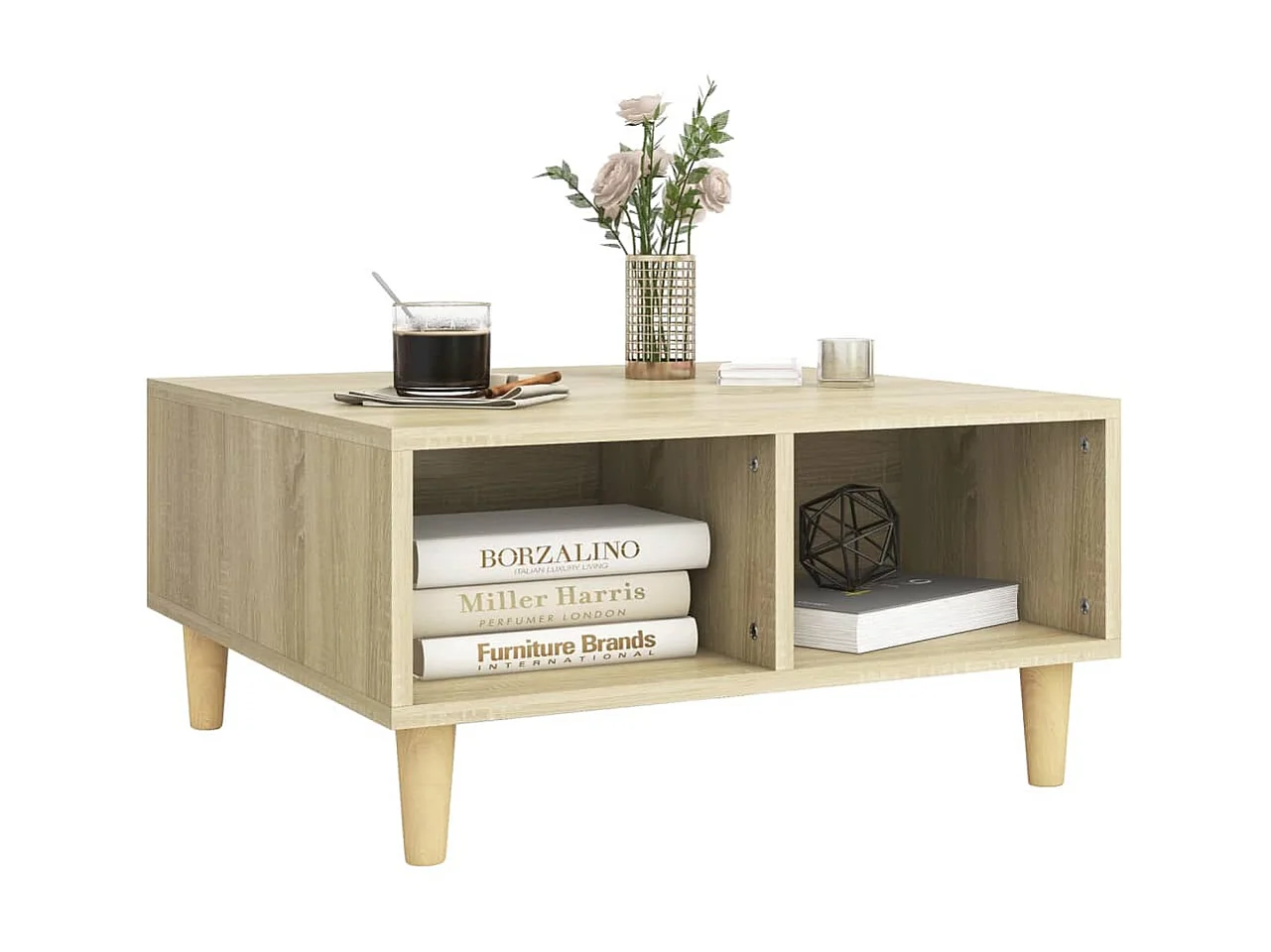 Mesa de centro Gold Roble Sonoma 60x60x30 cm Aglomerado