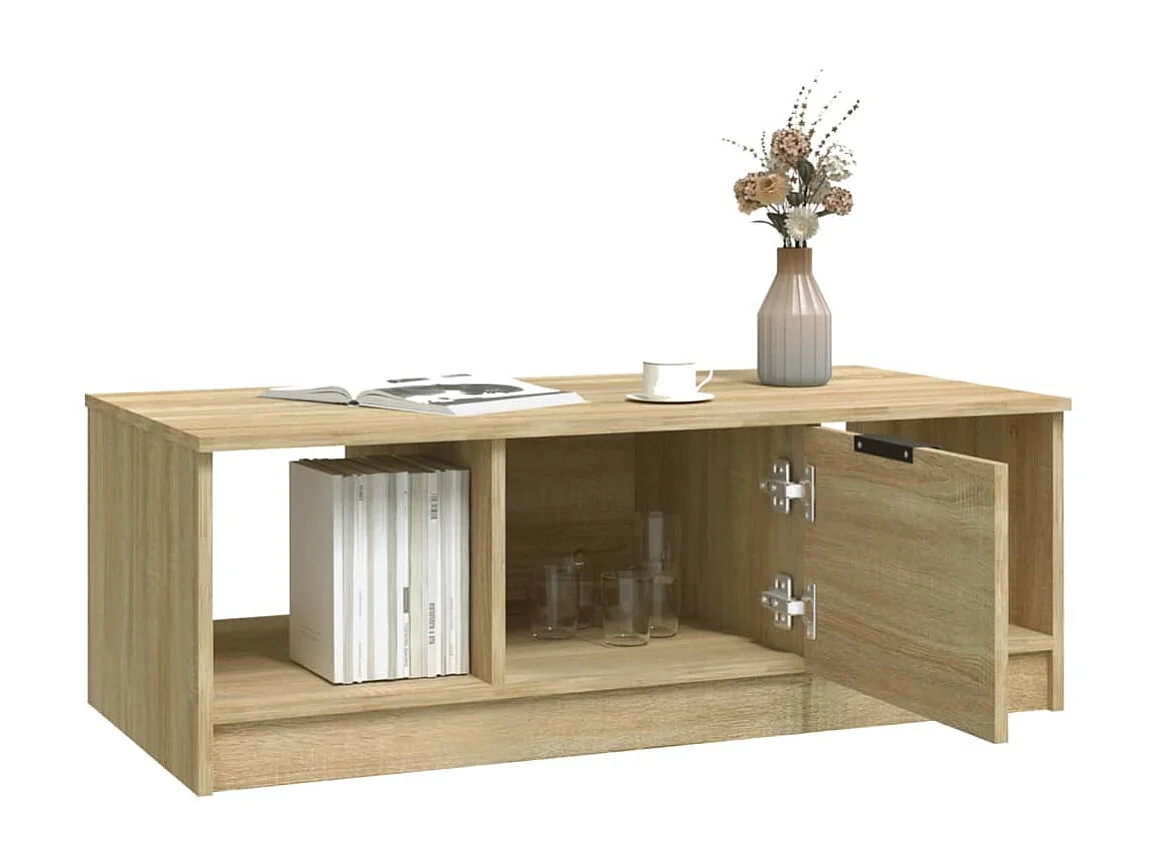 Tavolino in rovere Sonoma color oro 102x50x36 cm in multistrato