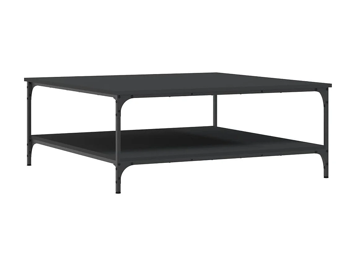 Table basse noir 100x100x40 cm bois d'ingénierie