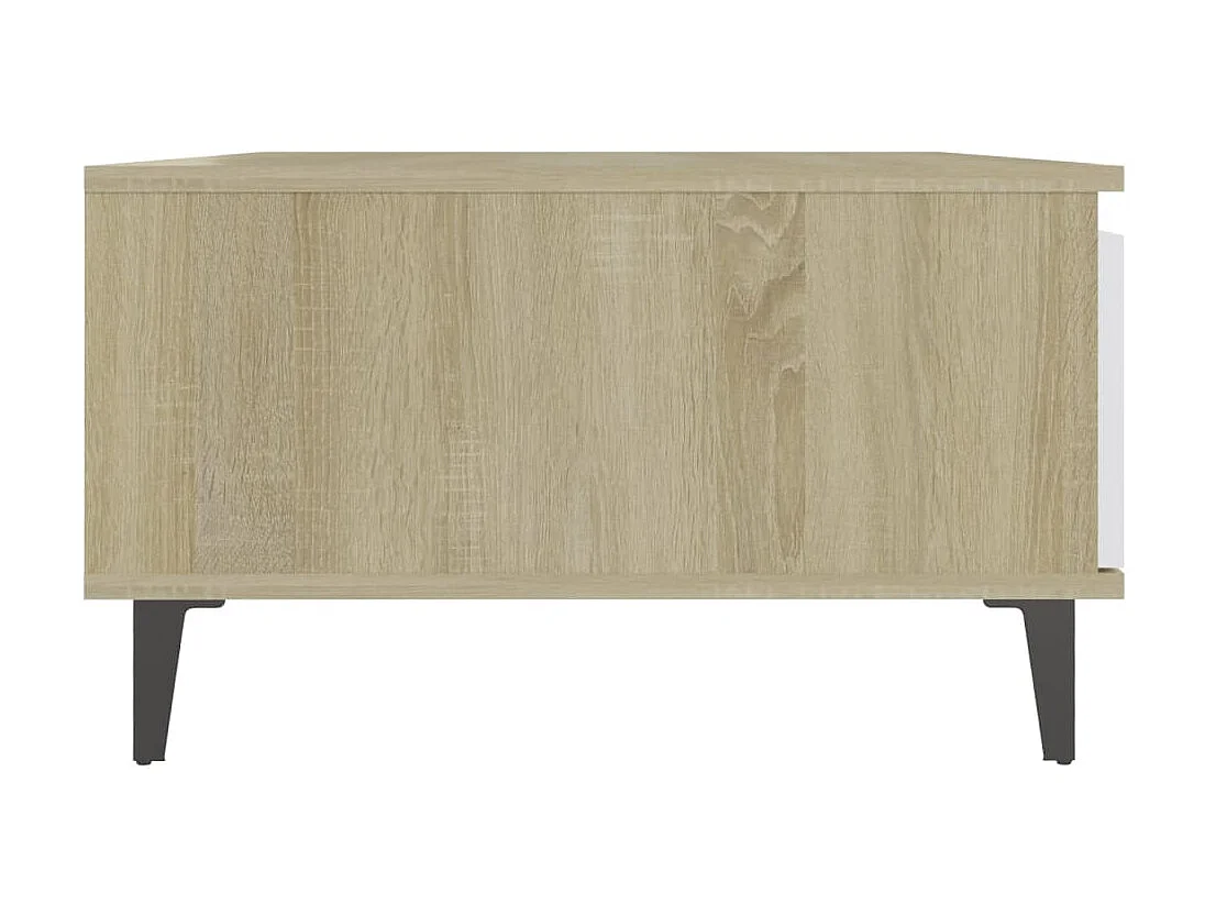 Gold Salontafel Wit en sonoma eiken 90x60x35 cm Spaanplaat