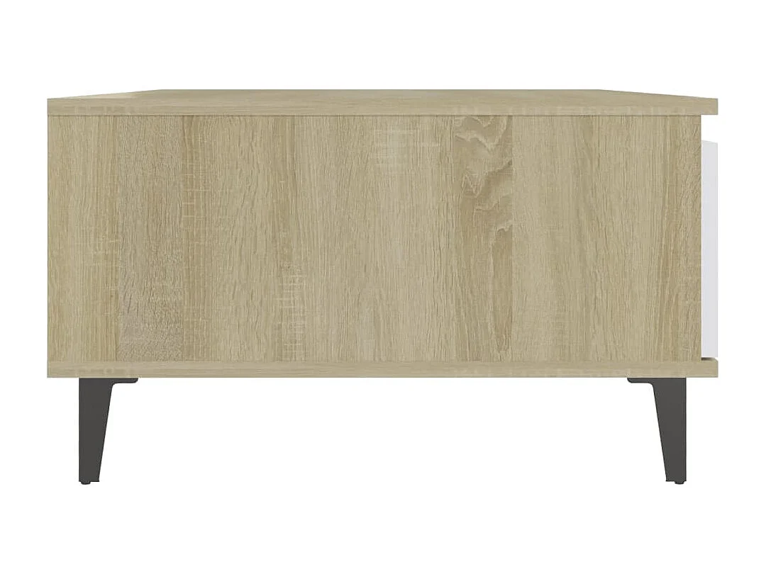 Gold Salontafel Wit en sonoma eiken 90x60x35 cm Spaanplaat