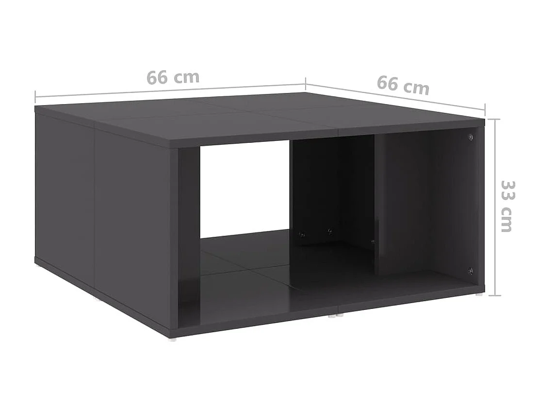 Mesas de centro douradas 4 unidades cinza brilhante 33x33x33 cm aglomerado