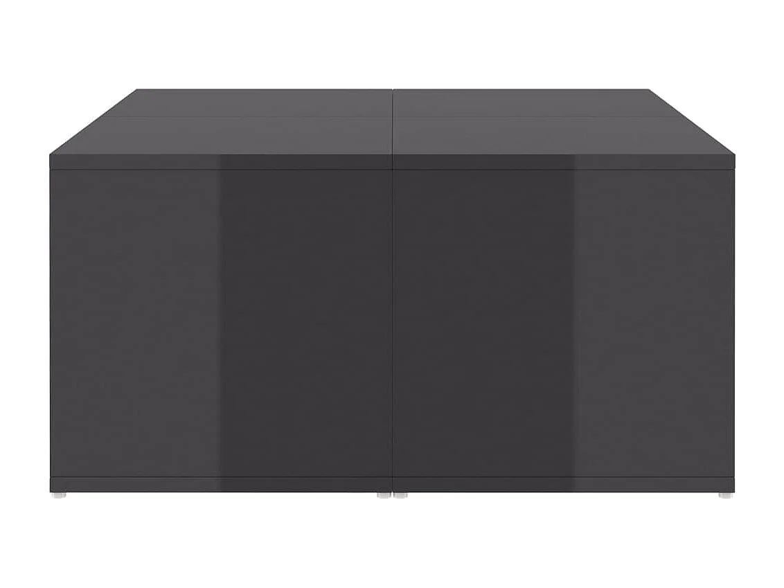 Mesas de centro douradas 4 unidades cinza brilhante 33x33x33 cm aglomerado